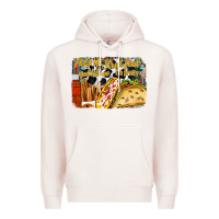 Pale Pink feed me street food and tell me im pretty Premium Hoodie - RacoonDesign