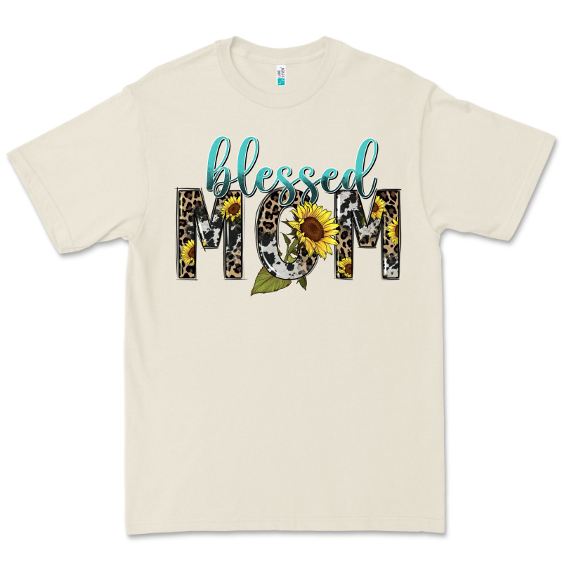 Blessed Mom Sunflower Mother's Day Premium Tee by HowdyJamesFarm | Teevron