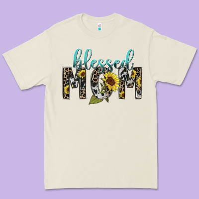 Blessed Mom Sunflower Mother's Day Premium Tee Designed By Howdyjamesfarm