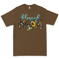 Cacao Blessed mom sunflower mother's day Premium Tee - HowdyJamesFarm