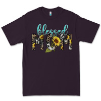 Plum Blessed mom sunflower mother's day Premium Tee - HowdyJamesFarm