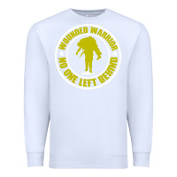 White Wounded Warrior No One Left Behind War Veteran Premium Sweatshirt - linhVisuals