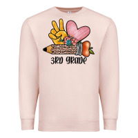 Pale Pink peace love 3rd grade Premium Sweatshirt - JahusDesignShop