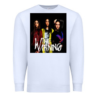 White The warning Premium Sweatshirt - linhVisuals