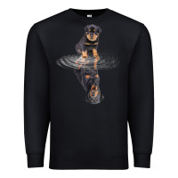 Black rottweiler reflection t shirt funny father's day dog gifts Premium Sweatshirt - linhVisuals