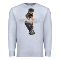 Heather Grey rottweiler reflection t shirt funny father's day dog gifts Premium Sweatshirt - linhVisuals