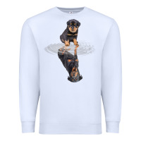 White rottweiler reflection t shirt funny father's day dog gifts Premium Sweatshirt - linhVisuals