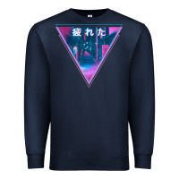 Navy tired japanese otaku   abandoned city street art t shirt Premium Sweatshirt - linhVisuals