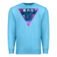 Ocean Blue tired japanese otaku   abandoned city street art t shirt Premium Sweatshirt - linhVisuals