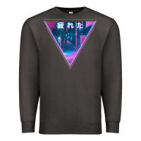 Smoke tired japanese otaku   abandoned city street art t shirt Premium Sweatshirt - linhVisuals
