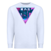 White tired japanese otaku   abandoned city street art t shirt Premium Sweatshirt - linhVisuals