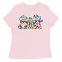 Bubblegum Pink Easter gnomes Ladies Tee - OliviaCreatesArt