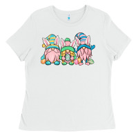 White Easter gnomes Ladies Tee - OliviaCreatesArt