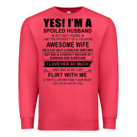 Cardinal yes i'm a spoiled husband ..awesome wife t shirt Premium Sweatshirt - linhVisuals