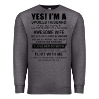 Charcoal Heather yes i'm a spoiled husband ..awesome wife t shirt Premium Sweatshirt - linhVisuals