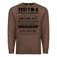 Chestnut yes i'm a spoiled husband ..awesome wife t shirt Premium Sweatshirt - linhVisuals