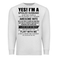Oatmeal Heather yes i'm a spoiled husband ..awesome wife t shirt Premium Sweatshirt - linhVisuals