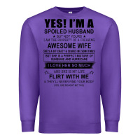 Purple yes i'm a spoiled husband ..awesome wife t shirt Premium Sweatshirt - linhVisuals