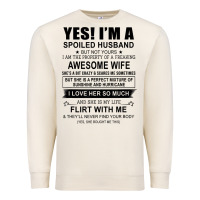 Sandshell yes i'm a spoiled husband ..awesome wife t shirt Premium Sweatshirt - linhVisuals