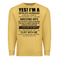 Antique Gold yes i'm a spoiled husband ..awesome wife t shirt Premium Sweatshirt - linhVisuals
