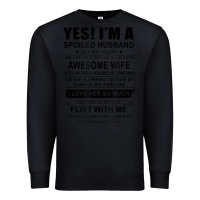 Black yes i'm a spoiled husband ..awesome wife t shirt Premium Sweatshirt - linhVisuals