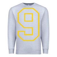 Heather Grey number #9 sports jersey uniform Premium Sweatshirt - linhVisuals