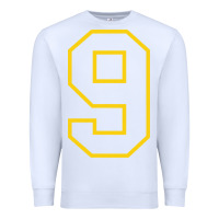 White number #9 sports jersey uniform Premium Sweatshirt - linhVisuals