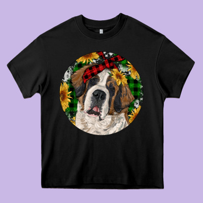 Christmas St. Bernard Heavy Core Tee Designed By Ranaportraitstore