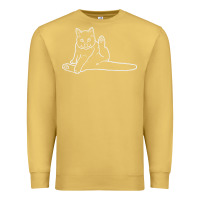 Antique Gold cat butt white Premium Sweatshirt - linhVisuals