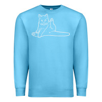 Ocean Blue cat butt white Premium Sweatshirt - linhVisuals