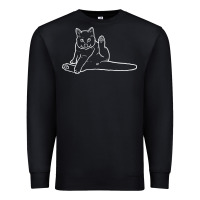 Black cat butt white Premium Sweatshirt - linhVisuals
