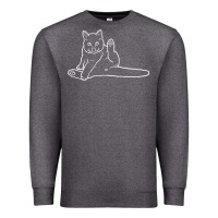 Charcoal Heather cat butt white Premium Sweatshirt - linhVisuals