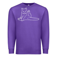 Purple cat butt white Premium Sweatshirt - linhVisuals