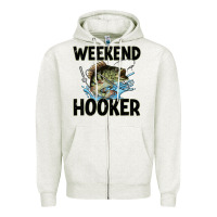 Oatmeal Heather weekend hooker Zipper Hoodie - JahusDesignShop