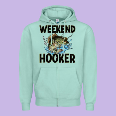 Weekend Hooker Zipper Hoodie Designed By Jahusdesignshop