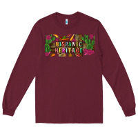 Burgundy hispanic heritage libbey cup Long Sleeve Tee - BundleAndBundleShop
