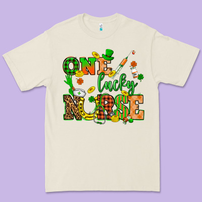 St. Patricks Day One Lucky Nurse Premium Tee Designed By Howdyjamesfarm