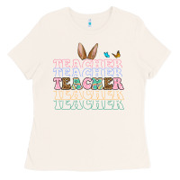 Bone Easter bunny Teacher Ladies Tee - OliviaCreatesArt