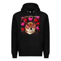 Black valentine's shiba inu Premium Hoodie - RanaPortraitStore