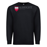 Black albright college vectorized Premium Sweatshirt - linhVisuals