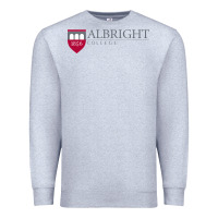 Heather Grey albright college vectorized Premium Sweatshirt - linhVisuals