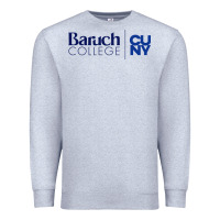 Heather Grey baruch college vectorized Premium Sweatshirt - linhVisuals