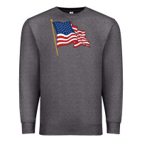 Charcoal Heather American flag Premium Sweatshirt - linhVisuals