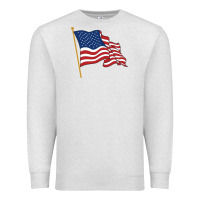 Oatmeal Heather American flag Premium Sweatshirt - linhVisuals