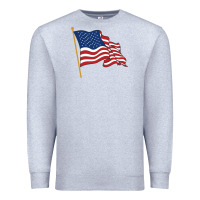 Heather Grey American flag Premium Sweatshirt - linhVisuals