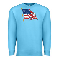 Ocean Blue American flag Premium Sweatshirt - linhVisuals