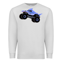 Dove Grey Monster Truck Megalodon Premium Sweatshirt - linhVisuals