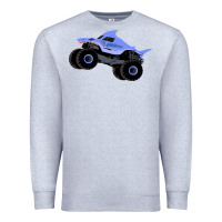 Heather Grey Monster Truck Megalodon Premium Sweatshirt - linhVisuals