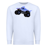 White Monster Truck Megalodon Premium Sweatshirt - linhVisuals