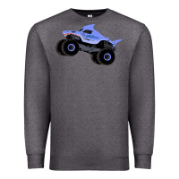 Charcoal Heather Monster Truck Megalodon Premium Sweatshirt - linhVisuals